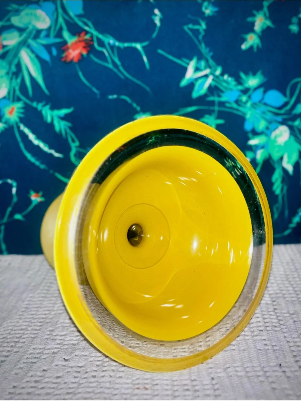 Vtg 1950s Czechoslovakian Frosted Cadmium Yellow Tango 7” Pedestal Compote